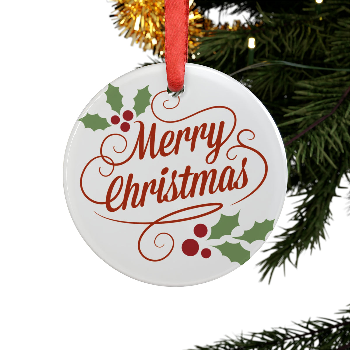 Acrylic Ornament with Ribbon Christmas Decorations Holiday Season Gift Giving Family Gathering Yuletides Season Family Gifts Christmas Day