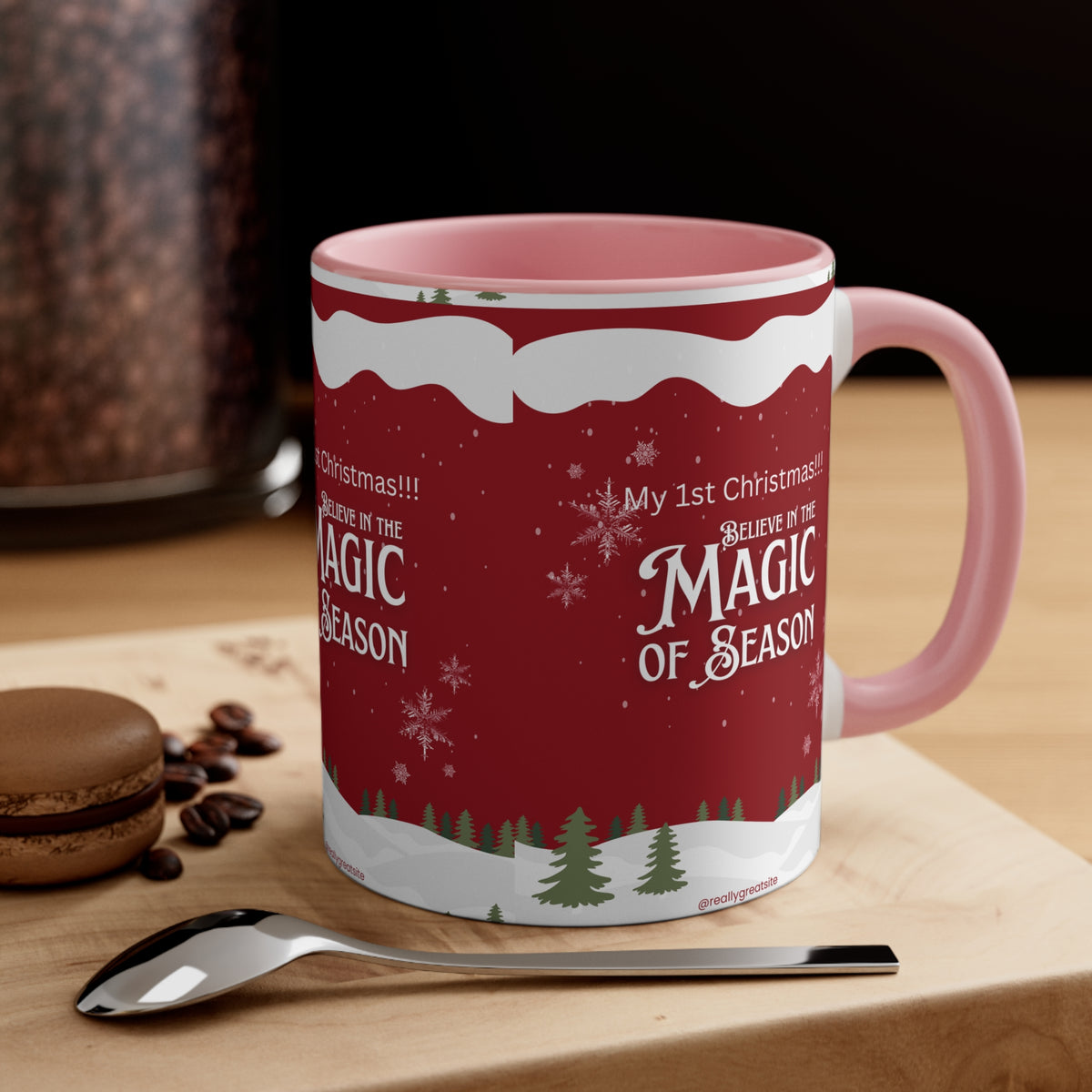 Accent Coffee Mug, 11oz Merry Christmas Holiday Gifts Christmas Holiday Season Gift Giving Family Gathering Yuletides Season Family Gifts Christmas Day Candle