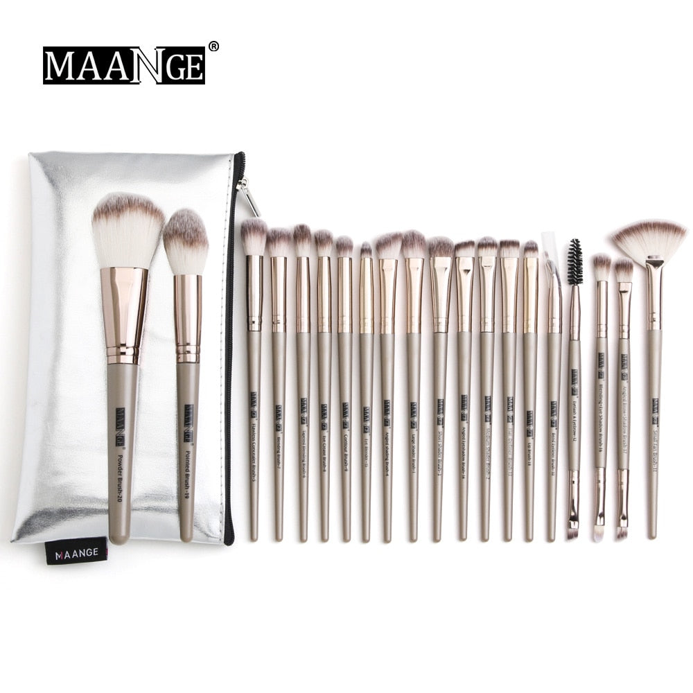 MAANGE-Ensemble de pinceaux de maquillage avec sac, poudre, fard à barrage, mélange, eyeliner, cils, Jules, portable, Pro, 12/20 pièces