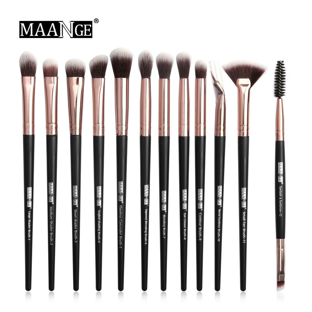 MAANGE-Ensemble de pinceaux de maquillage avec sac, poudre, fard à barrage, mélange, eyeliner, cils, Jules, portable, Pro, 12/20 pièces