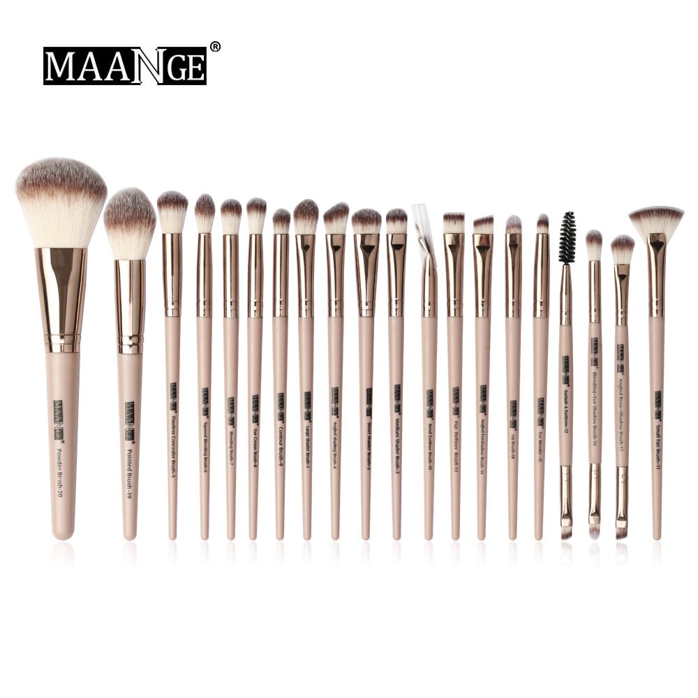MAANGE-Ensemble de pinceaux de maquillage avec sac, poudre, fard à barrage, mélange, eyeliner, cils, Jules, portable, Pro, 12/20 pièces