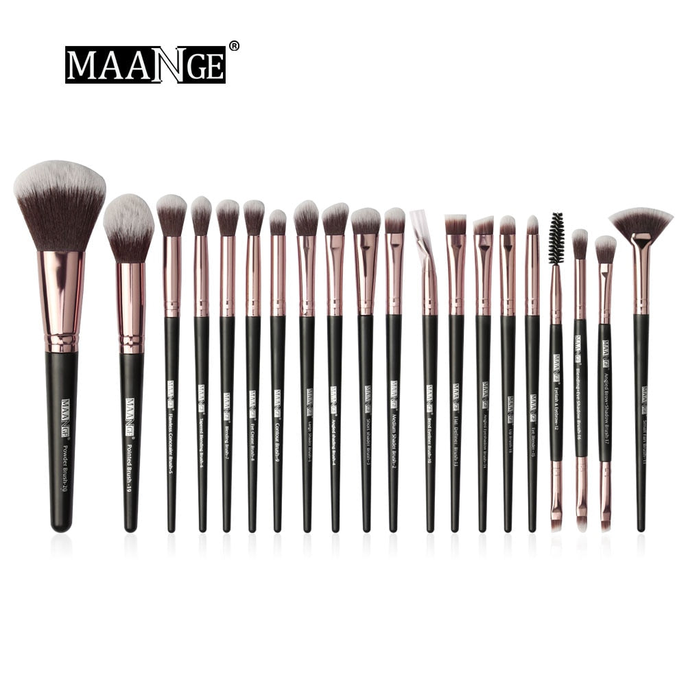 MAANGE-Ensemble de pinceaux de maquillage avec sac, poudre, fard à barrage, mélange, eyeliner, cils, Jules, portable, Pro, 12/20 pièces