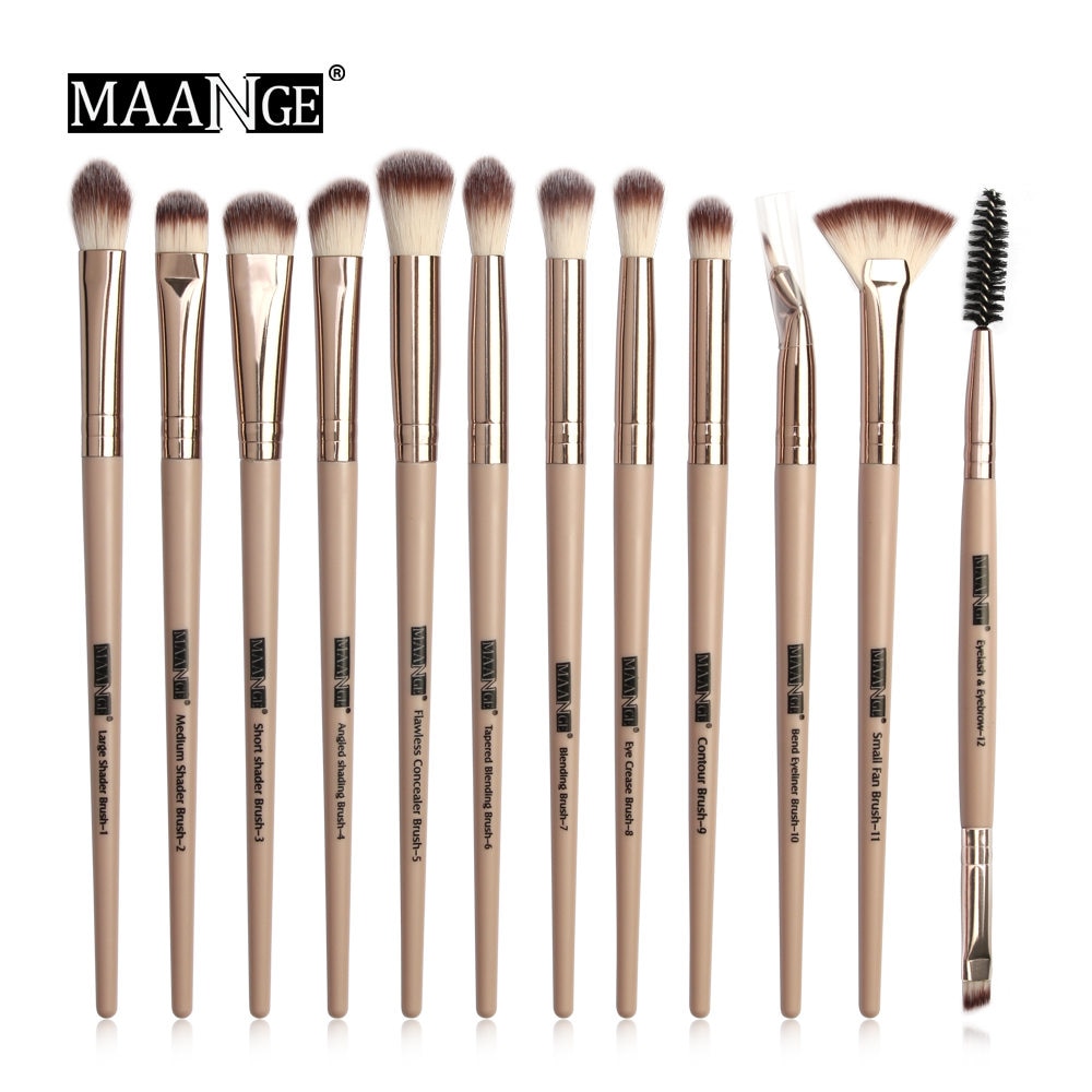 MAANGE-Ensemble de pinceaux de maquillage avec sac, poudre, fard à barrage, mélange, eyeliner, cils, Jules, portable, Pro, 12/20 pièces