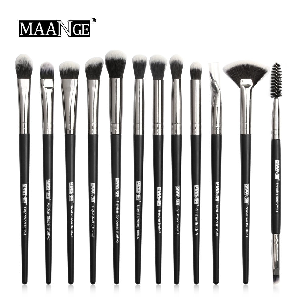MAANGE-Ensemble de pinceaux de maquillage avec sac, poudre, fard à barrage, mélange, eyeliner, cils, Jules, portable, Pro, 12/20 pièces