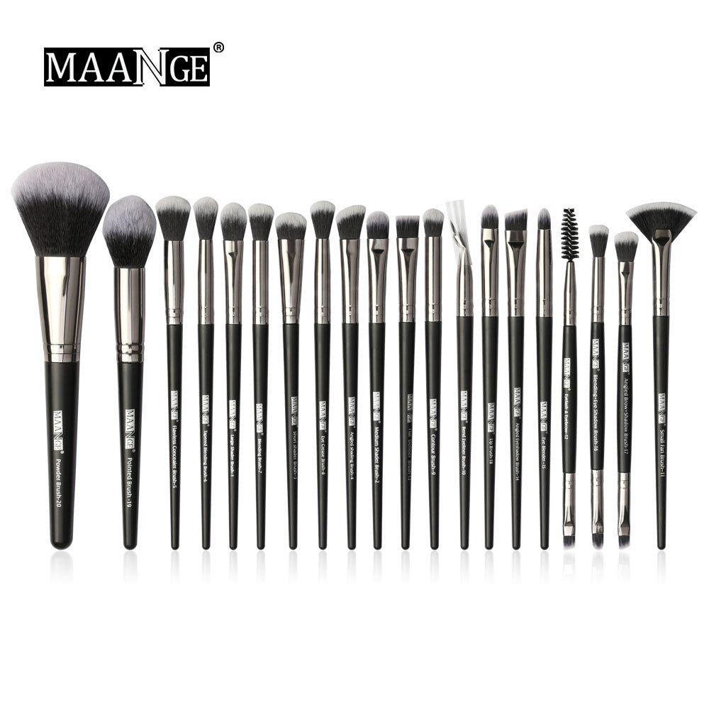 MAANGE-Ensemble de pinceaux de maquillage avec sac, poudre, fard à barrage, mélange, eyeliner, cils, Jules, portable, Pro, 12/20 pièces