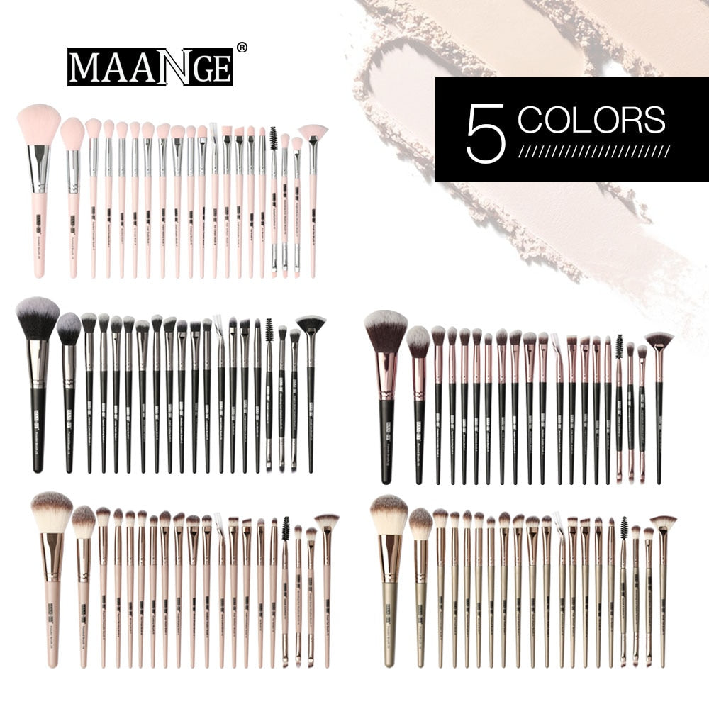 MAANGE-Ensemble de pinceaux de maquillage avec sac, poudre, fard à barrage, mélange, eyeliner, cils, Jules, portable, Pro, 12/20 pièces
