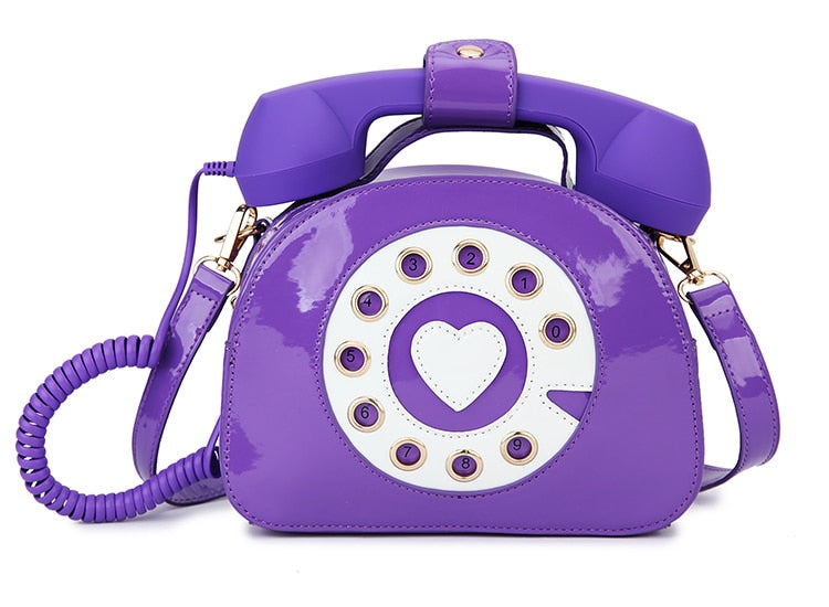 Telephone Shape Purses and Handbags for Women Fashion Pink Shoulder Bag Novel Designer Brand Crossbody Bag Top-Handle Totes 1