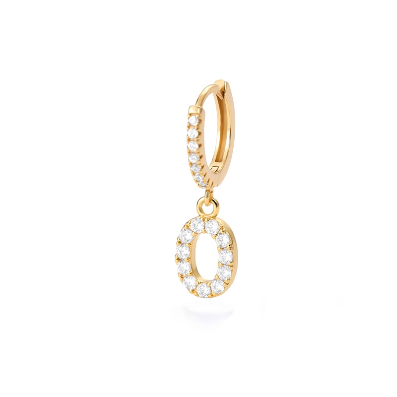 1PC 26 English Letters Earrings for Women Zircon Ear Piercing Earring Initial Ear Buckle Hoop Earrings Jewelry Gift