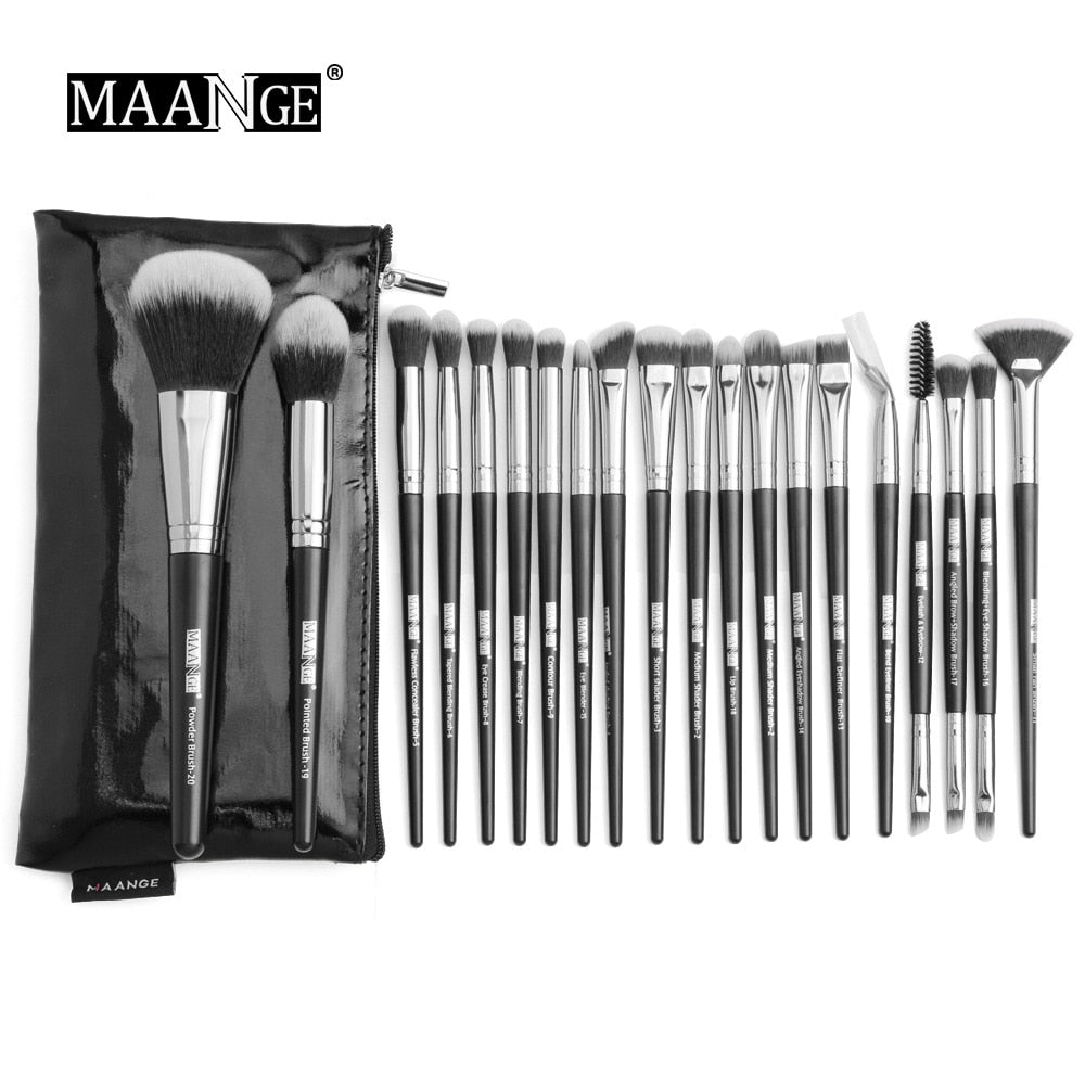 MAANGE-Ensemble de pinceaux de maquillage avec sac, poudre, fard à barrage, mélange, eyeliner, cils, Jules, portable, Pro, 12/20 pièces