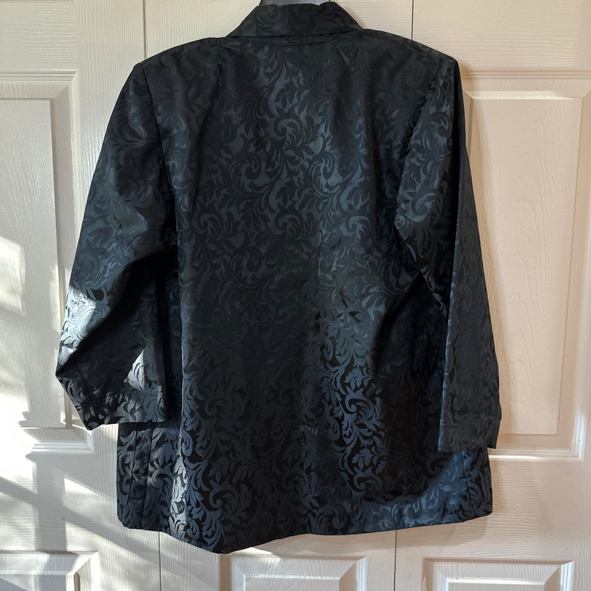 Men's Black Blazer Medium Floral Brocade W Pockets Evening Dress Party Cocktail