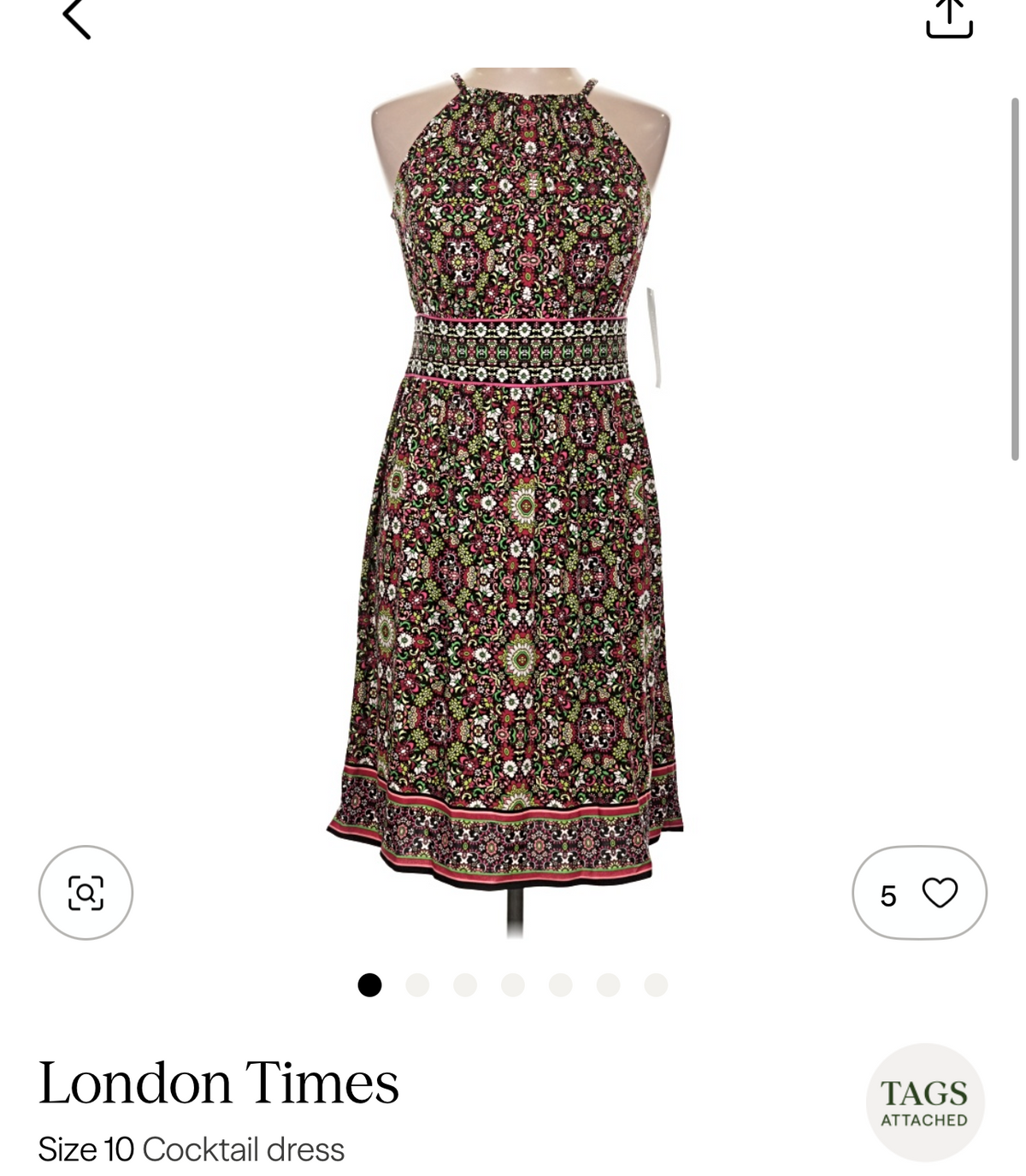 London Times Printed Dress in Size 10