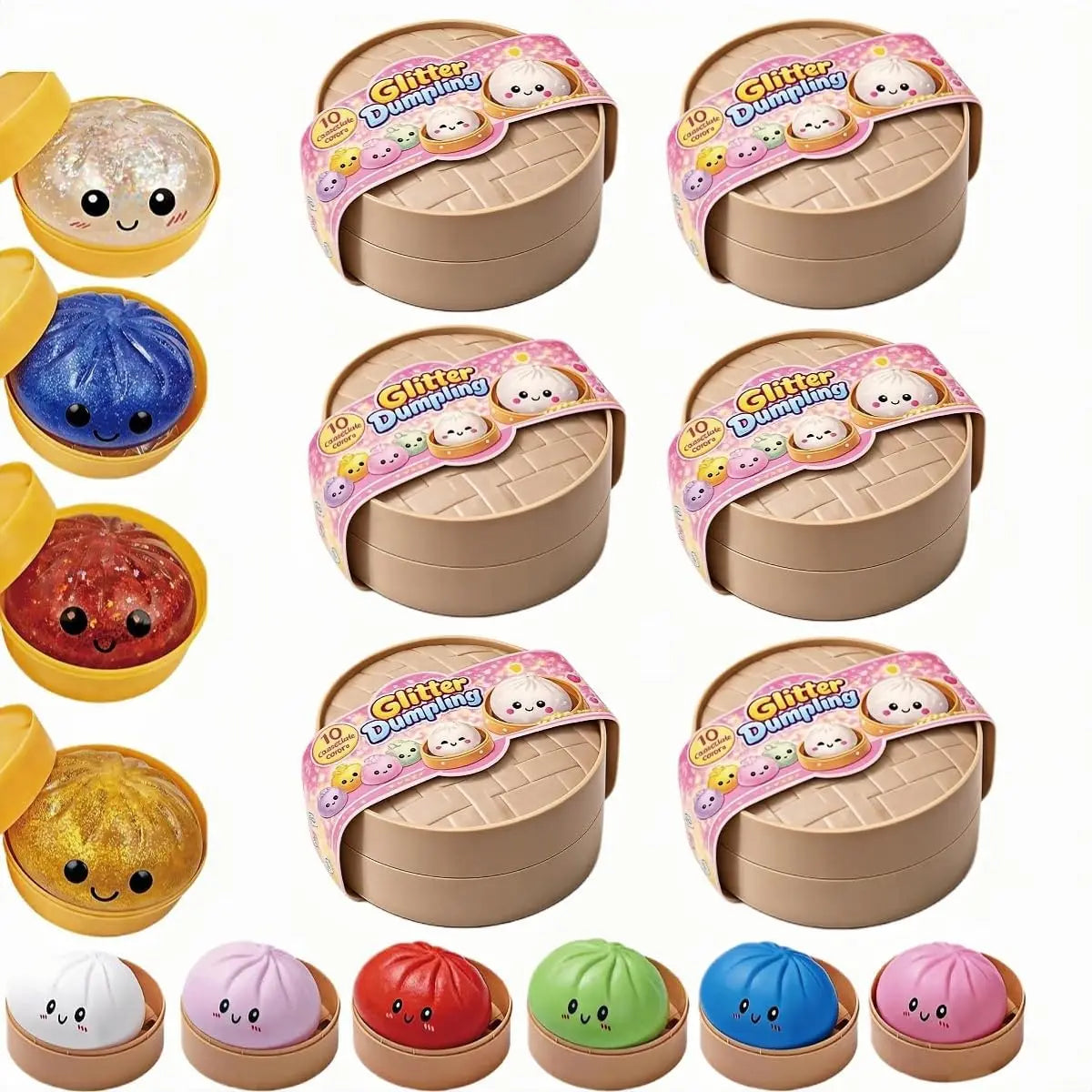 Glitter Dumpling Squishy 2026 New Dumpling Squishy Mystery Box - 10 Colors Random Mystery Gift Box, More Surprises (Random -1PC)