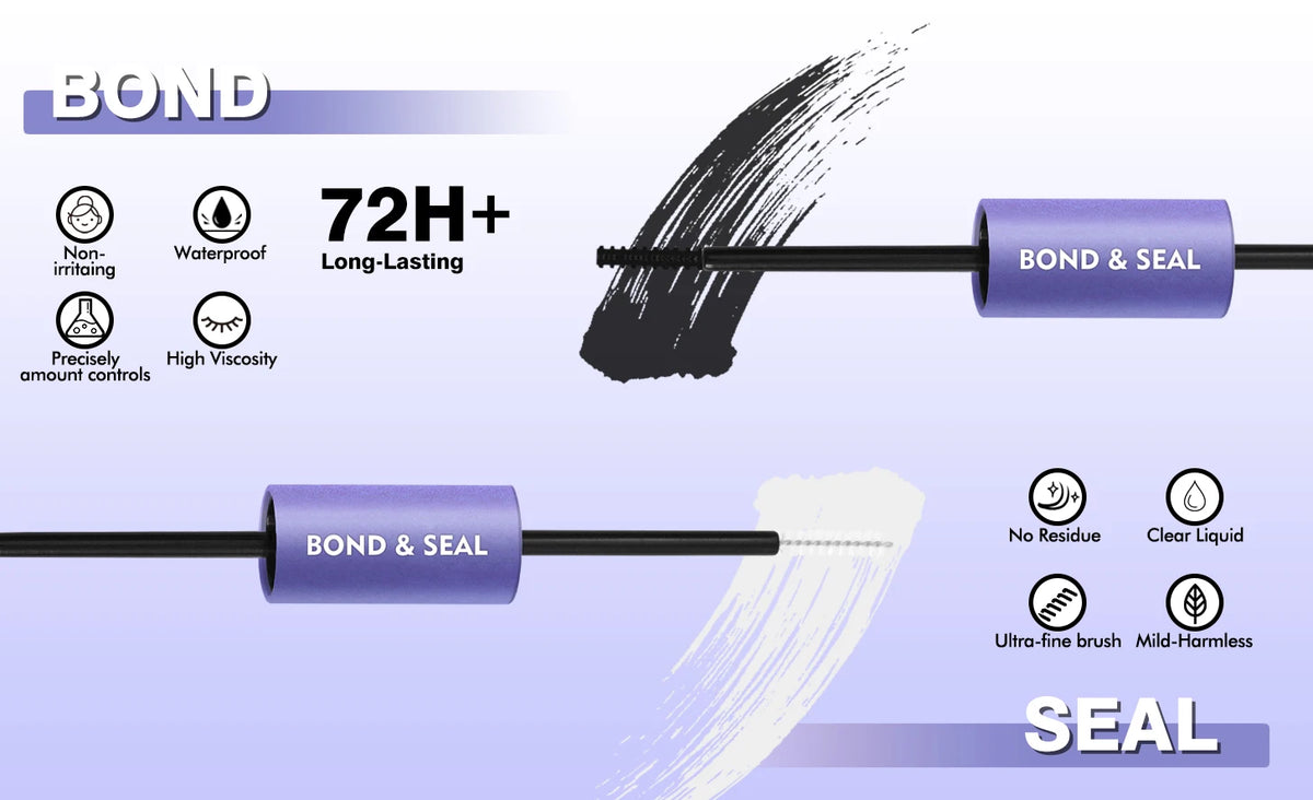 DIY Lash Extension Kit Clusters Natural Individual Eyelashes Kit 8-16mm Mixed with Bond and Seal Wispy Natural Mange Lashes