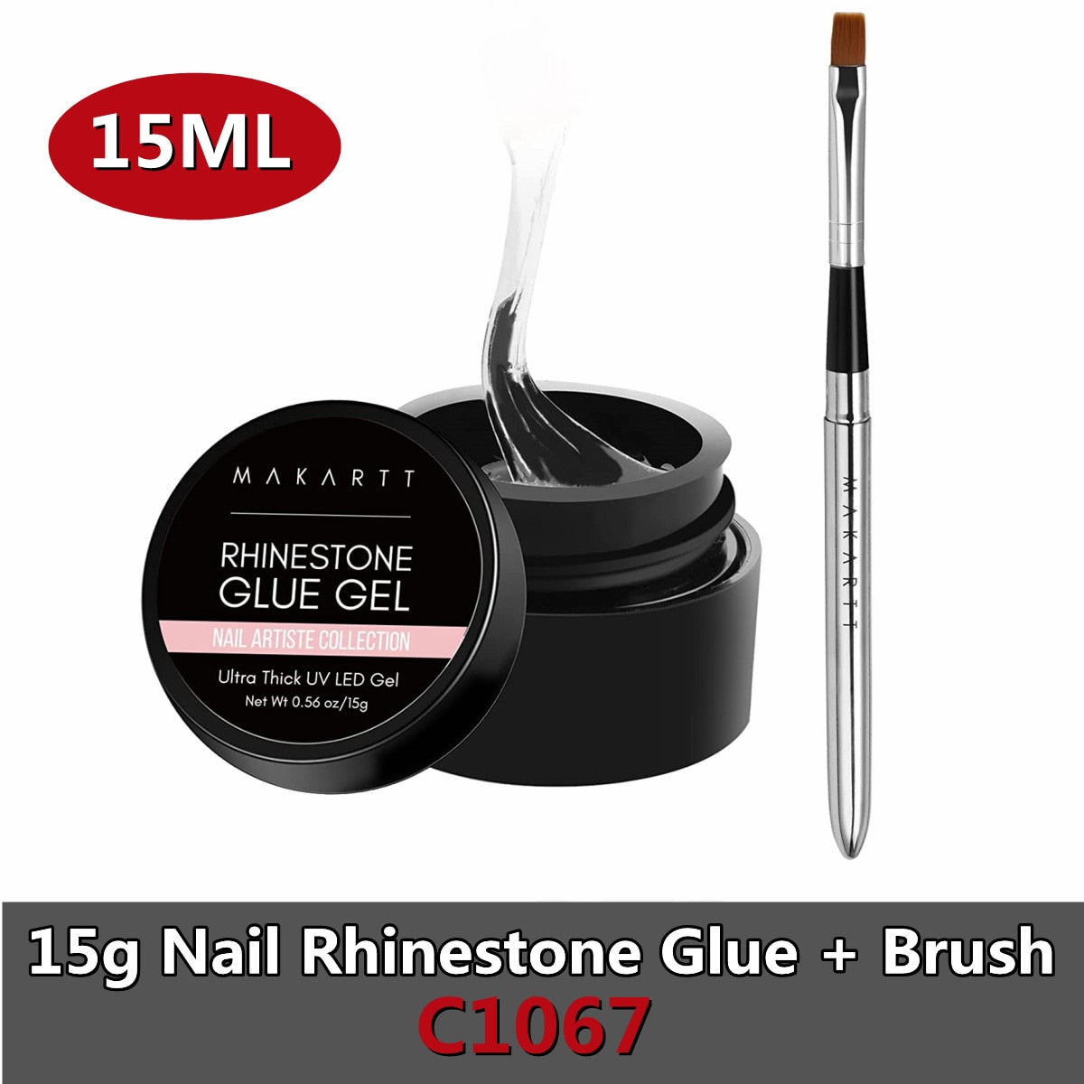 Makartt Nail Rhinestone Glue Gel, Super Sticky Adhesive Resin Gems Glue, Crystals Gel Glue for Nails , Stones Nail Glue