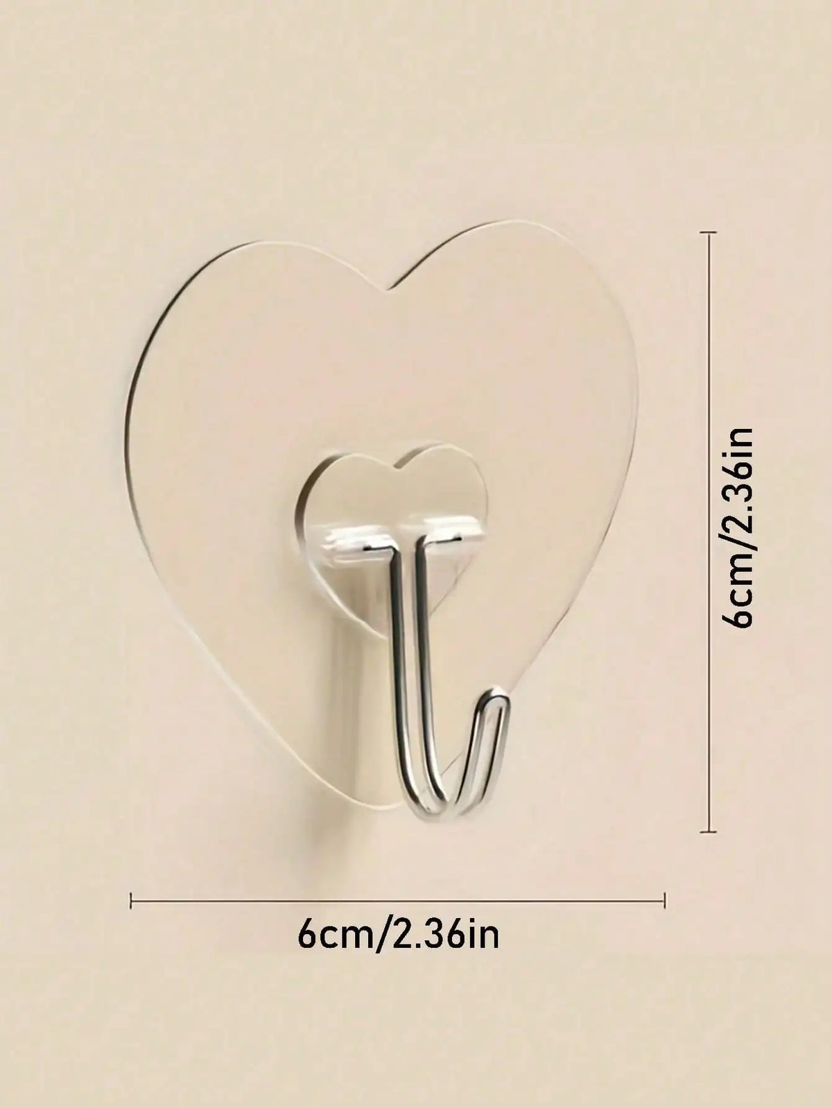 12/20/30/50/100pcs Strong Transparent Adhesive Wall Hooks - Casual Style, Easy To Install, No Drilling Required, Plastic Heart-Shaped Practical Hooks, Suitable For Kitchen And Bathroom, Bathroom Storage, Bathroom Decor, Autum
