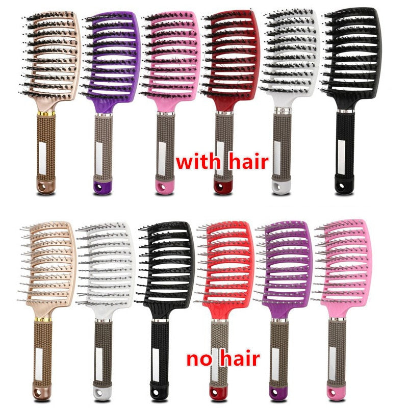 Hair brush Girls Hair Scalp Massage Comb Women Hairbrush Nylon Wet Curly Detangle Hair Brush for Salon Hairdressing Styling Tool