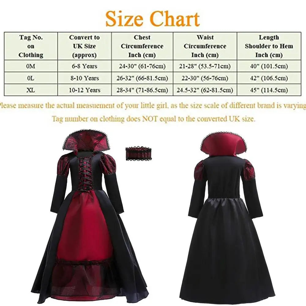 Vampire Queen Costume Halloween Dress Up Girls Royal Vampire Costume For Women Medieval Queen Halloween Dress Up With Necklace