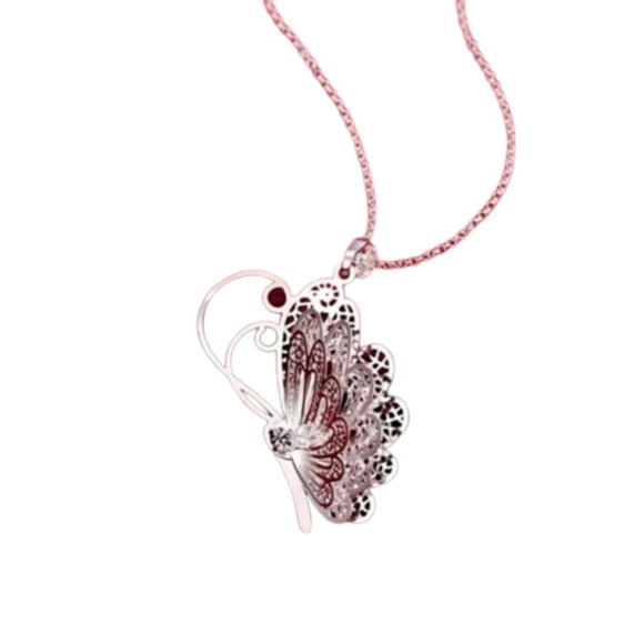 Brand New Silver Plated Butterfly Charm Pendant Necklace. Women's Fashion