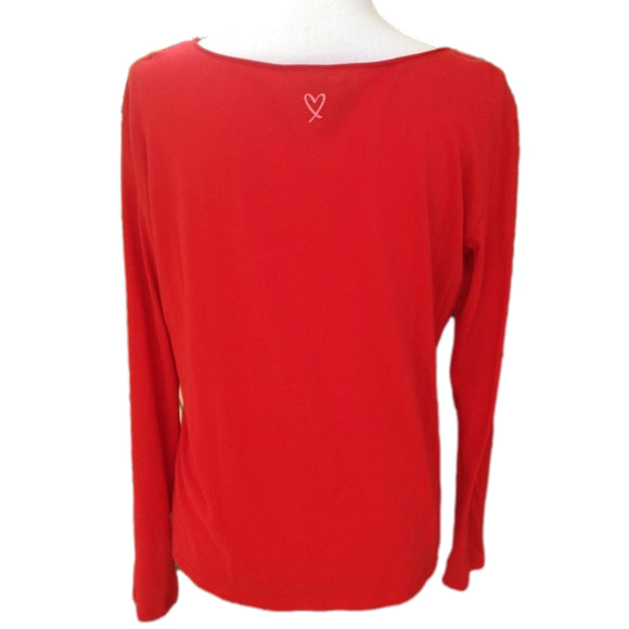 NWOT Victoria's Red "Angel" Long Sleeve Shirt. Size Medium. Women's Fashion