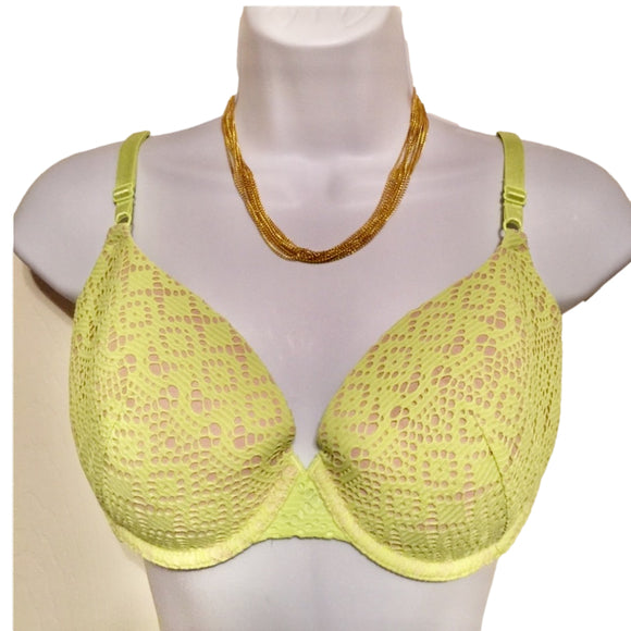⬇️ $59 NWOT Victoria Secret Yellow Demi Bra. Size 34DD. women's Fashion