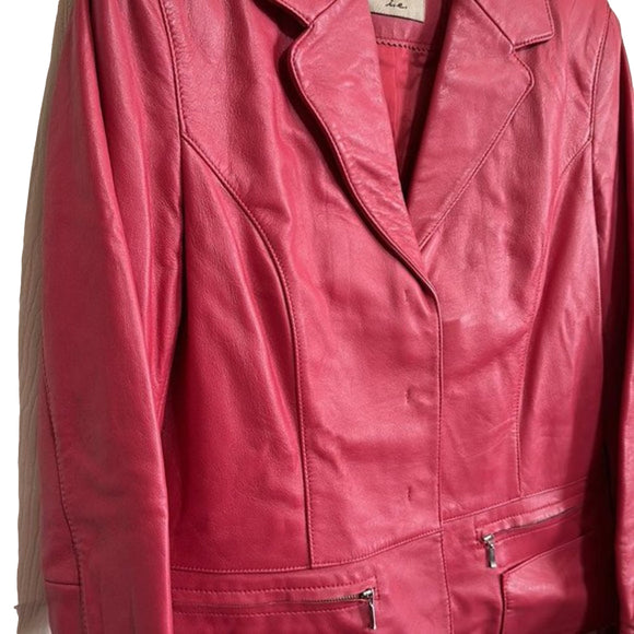 NWOT Red PU Leather Jacket Size Medium Winter Fall season Women's Ladies