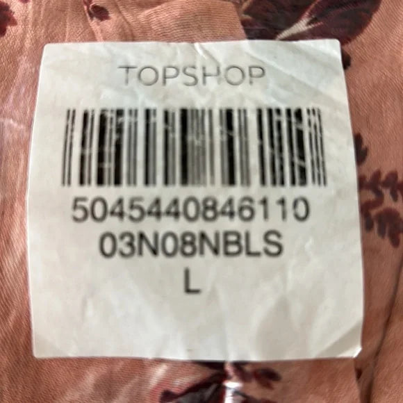 Topshop Cold Shoulder Pink Printed Playsuit Jumper Size Large. Women's Fashion