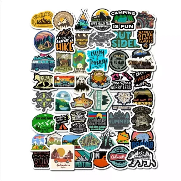 50 pcs Outdoor Camping 🏕 Arts 🎭 Crafts Stickers