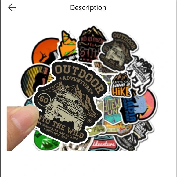 50 pcs Outdoor Camping 🏕 Arts 🎭 Crafts Stickers
