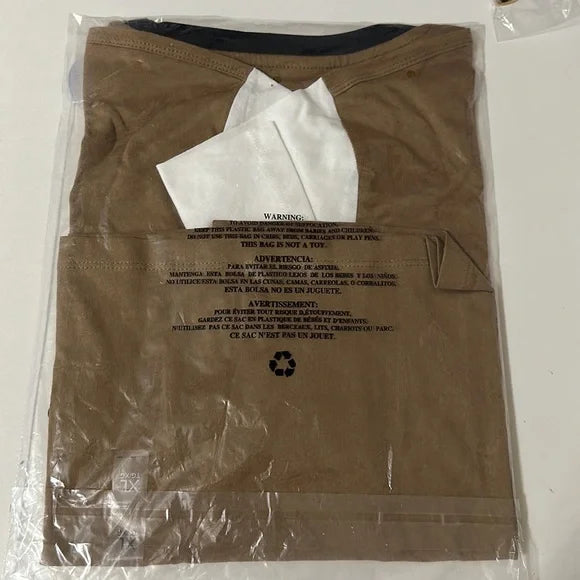 NWT Tommy Hilfiger Logo Colorblock Blouse Top T Shirt size XL Tan Brown