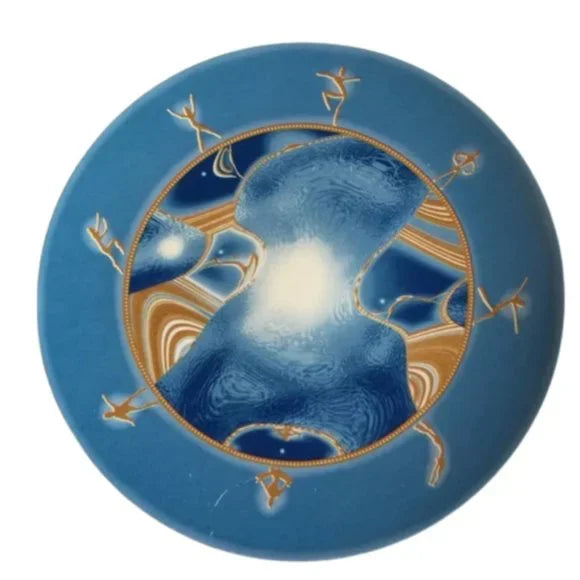 Blue Wall Art Collection Plate Decor "Rebirthing"