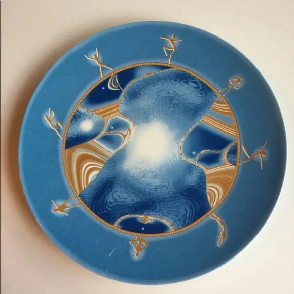 Blue Wall Art Collection Plate Decor "Rebirthing"