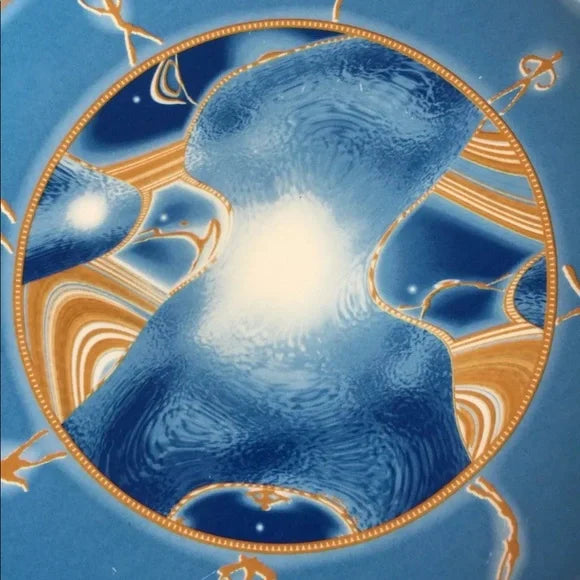 Blue Wall Art Collection Plate Decor "Rebirthing"