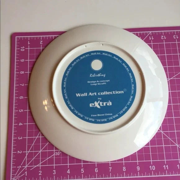 Blue Wall Art Collection Plate Decor "Rebirthing"