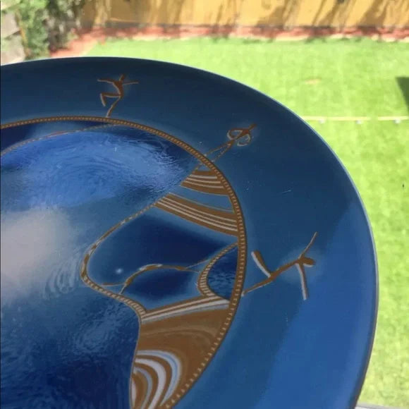Blue Wall Art Collection Plate Decor "Rebirthing"