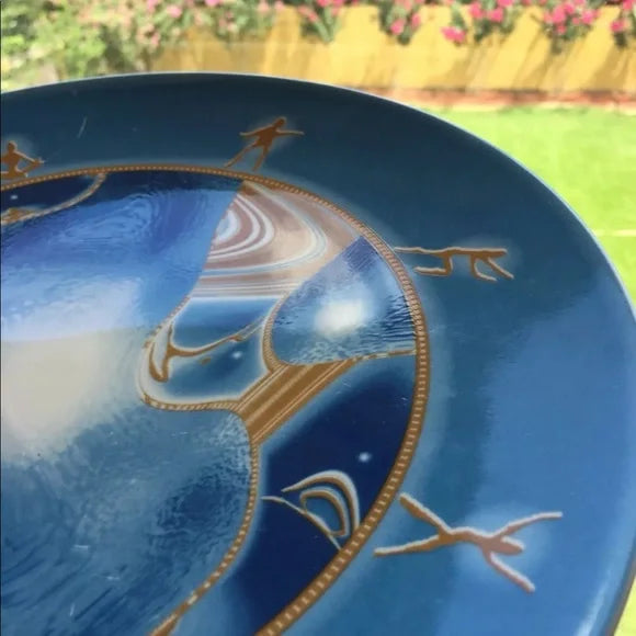 Blue Wall Art Collection Plate Decor "Rebirthing"