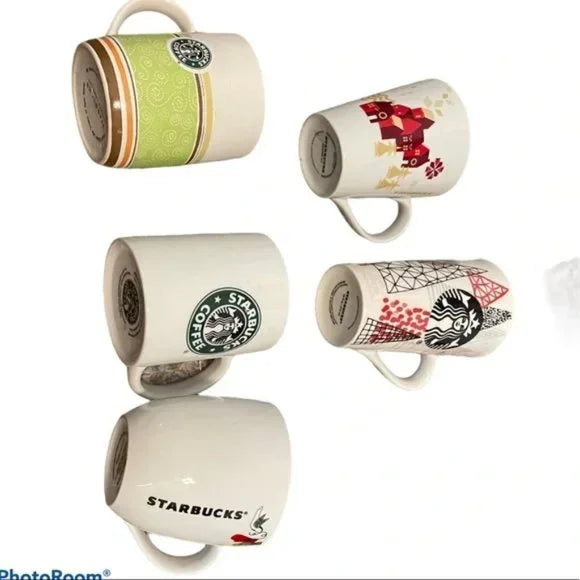 5 different Starbucks Mugs. Home Kitchenware and Accessories.