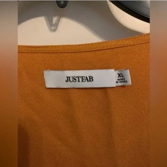 NWT Justfab Dessert Sun Color Ruffle Blouse Size XL