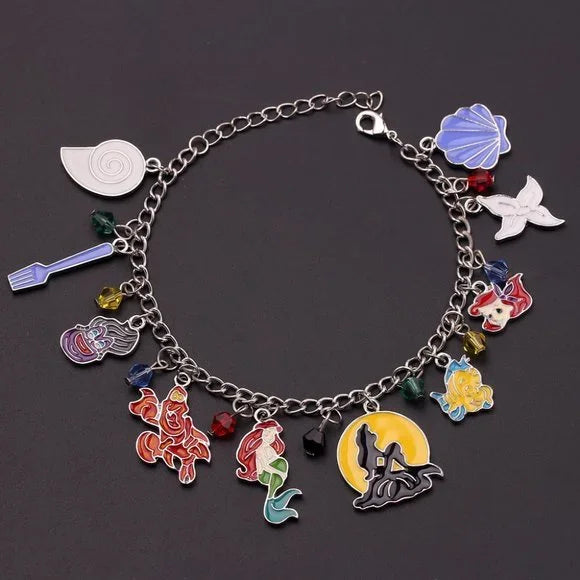 NEW Ariel Mermaid Under the Sea Movie Charms Bracelet women's fashion