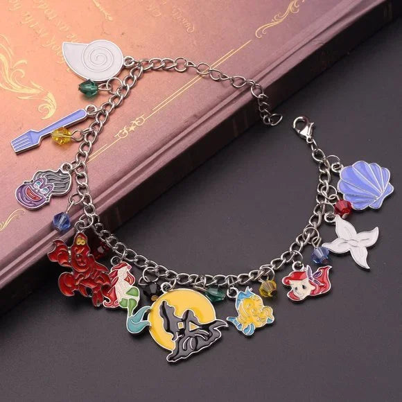 NEW Ariel Mermaid Under the Sea Movie Charms Bracelet women's fashion