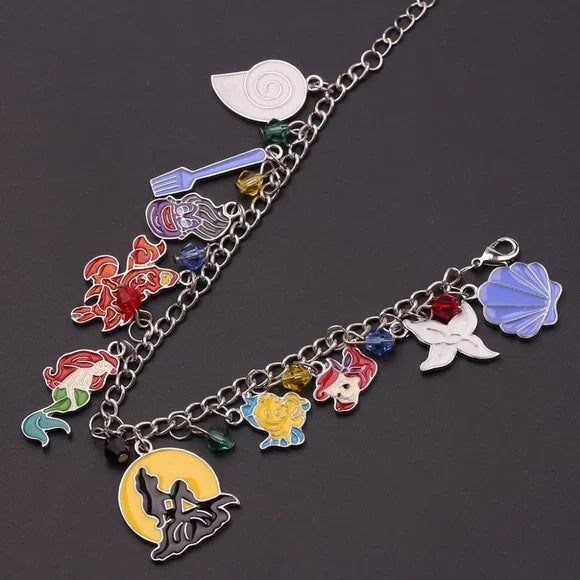 NEW Ariel Mermaid Under the Sea Movie Charms Bracelet women's fashion