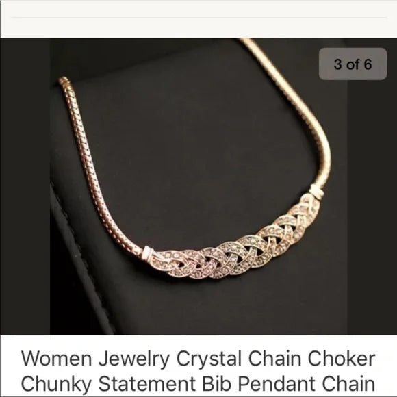 New Gold & Silver Statement Necklace Jewelry. Fashion Accessories