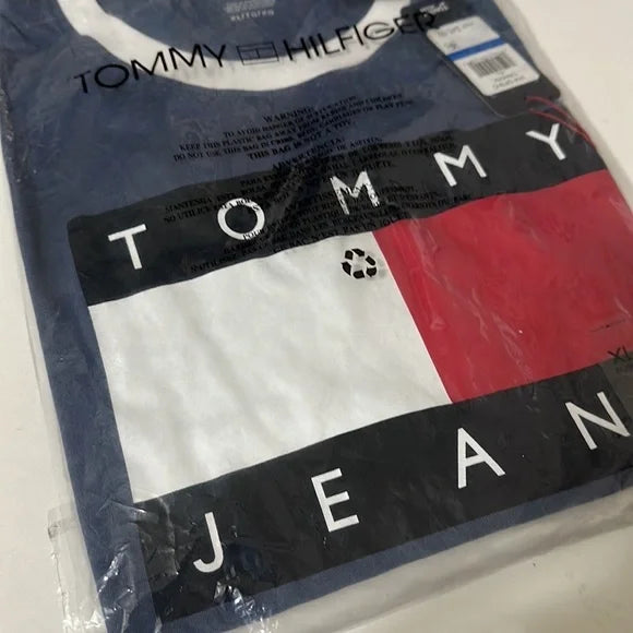 NWT Tommy Hilfiger Logo Colorblock Blouse Top T Shirt size XL blue