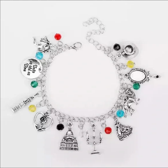 NWT BEAUTY AND THE BEAST charms bracelet