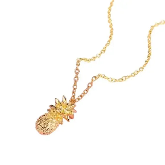 Silver Gold-Plated Pineapple 🍍 Necklace Pendant Charm