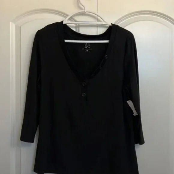 New York and Company New black quarter sleeve shirt size Large