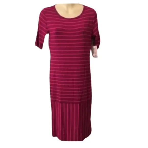 NWT LuLuRoe Pink Purple Striped Dress . Size Small. Women's Ladies Fashion