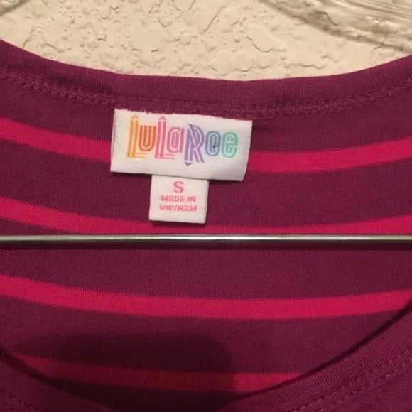 NWT LuLuRoe Pink Purple Striped Dress . Size Small. Women's Ladies Fashion