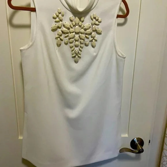 NWT Trina Turk White Tunic Top Blouse Size 8. Women's Fashion.