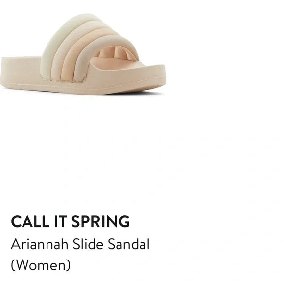 NWT Call it Spring Ariannah Slide Sandal Beige size 8 women's summer