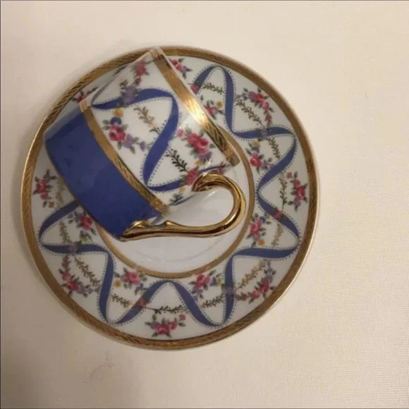 "A Special Place" Cute Cup & Saucer Gold Trim with Floral Design
